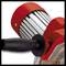 'Close-up of a red and silver electric tool with a handle.'