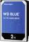 A Western Digital WD Blue 3.5-inch PC hard drive with 2 TB storage capacity.