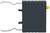 Black electronic component with two silver connecting wires on the left and a yellow button on the right, side view.