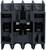 A black, square electrical component with multiple visible openings and vertical louvres.