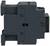 Side view of a black electric circuit breaker with switch on the right side.