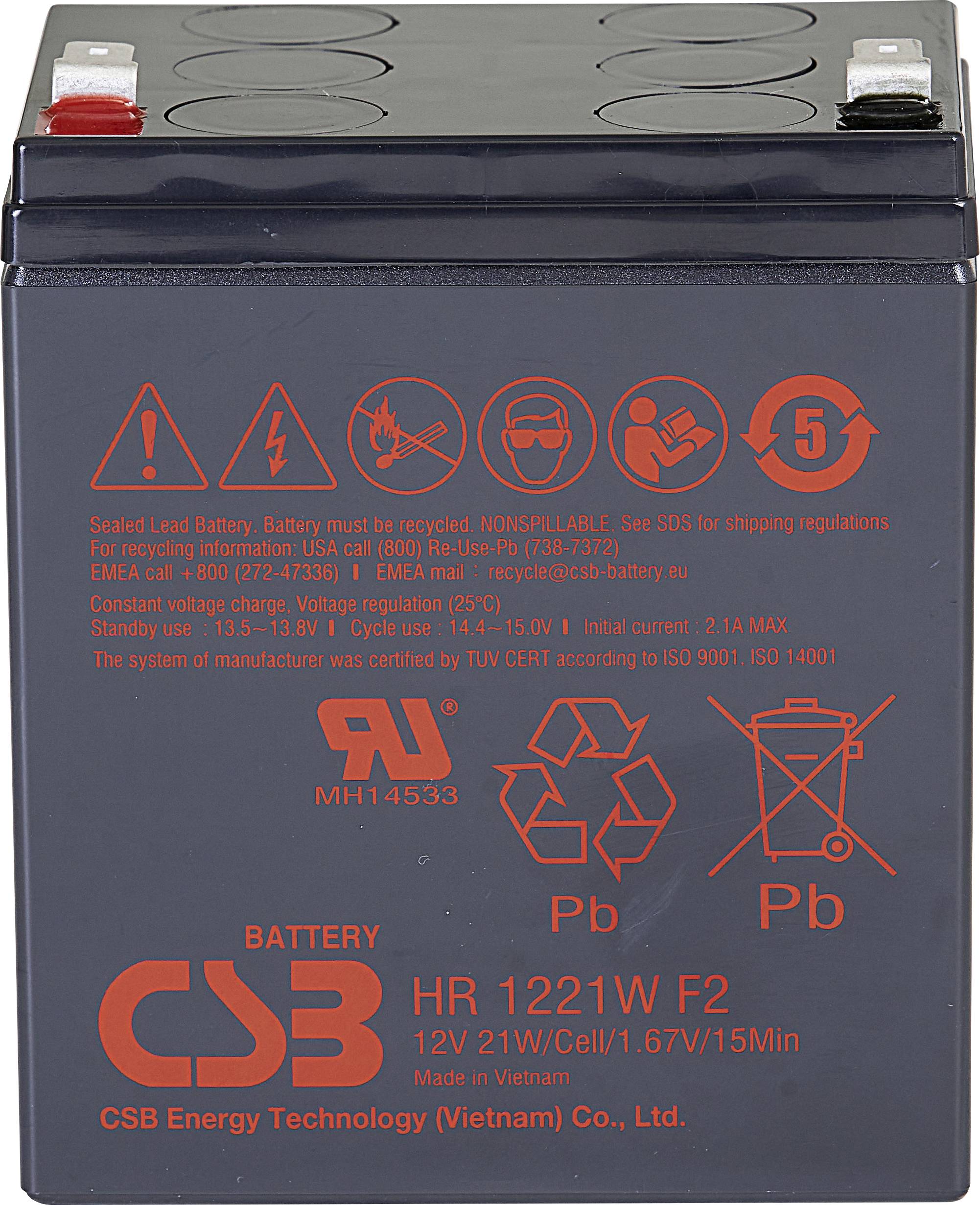 CSB hr1221w F2 12V 21 W alto tasso di scarico Lead Acid Batteria per i sistemi UPS 