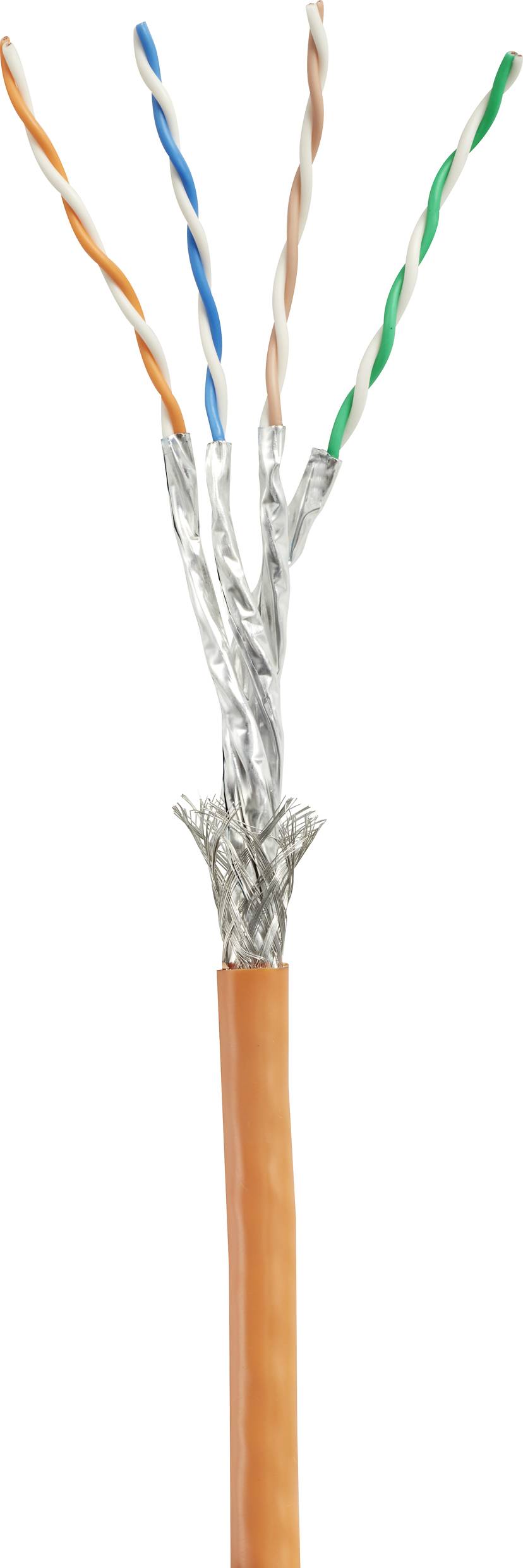 Renkforce RF-4769898 RJ45 Patch cable CAT 8.1 S/FTP 0.30 m Orange gold plated connectors, incl. detent 1 pc(s)-3