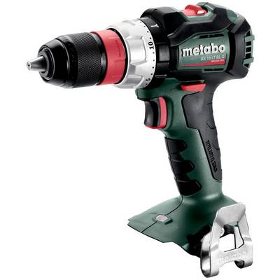 Cordless Metabo drill driver with battery base, shown in side view on a white background.