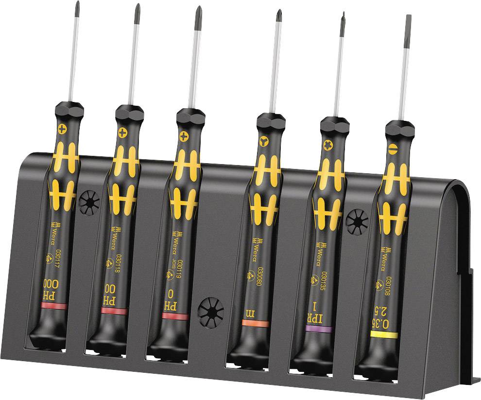 Wera 1550/6 ESD ESD Screwdriver set 6-piece Slot, Phillips, TORX Plus, Microstix