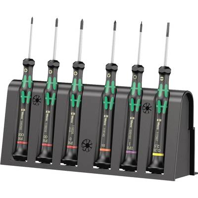 Wera 2050/6 Electrical & precision engineering Screwdriver set 6-piece Slot, Phillips, TORX Plus, Microstix