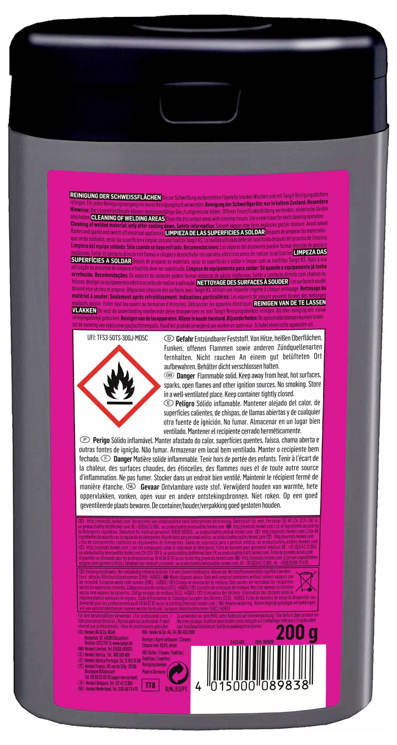 Tangit TT8 Cleaning cloths for kunstoff-schwei ssverbindungen of PE/PP/PB/PVDF 100 pc(s)-1