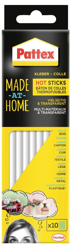 Pattex Made at Home Hot melt glue sticks 11.3 mm 202 mm Transparent 200 g
