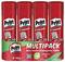 'Multipack of four Pritt Original glue sticks, suitable for office, school, and hobby use, solvent-free, 22g each.'