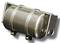 A silver, cylindrical metal tank with two mounting brackets, suitable for surface installation.