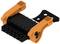 An orange and black electrical connector with multiple connection points and integrated clips for mounting, designed for industrial applications.