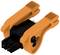 An orange and black plastic cable clip. The design features two large gripping ends and a mechanical fastening mechanism.