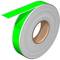 Roll of adhesive tape, partially unrolled, with bright green tape visible.