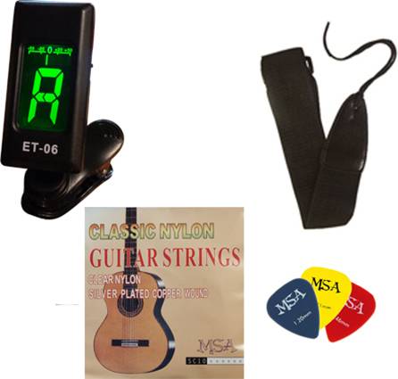 MSA Musikinstrumente C9 Set Clip Classical guitar kit 3/4 Blue incl. gig bag-2