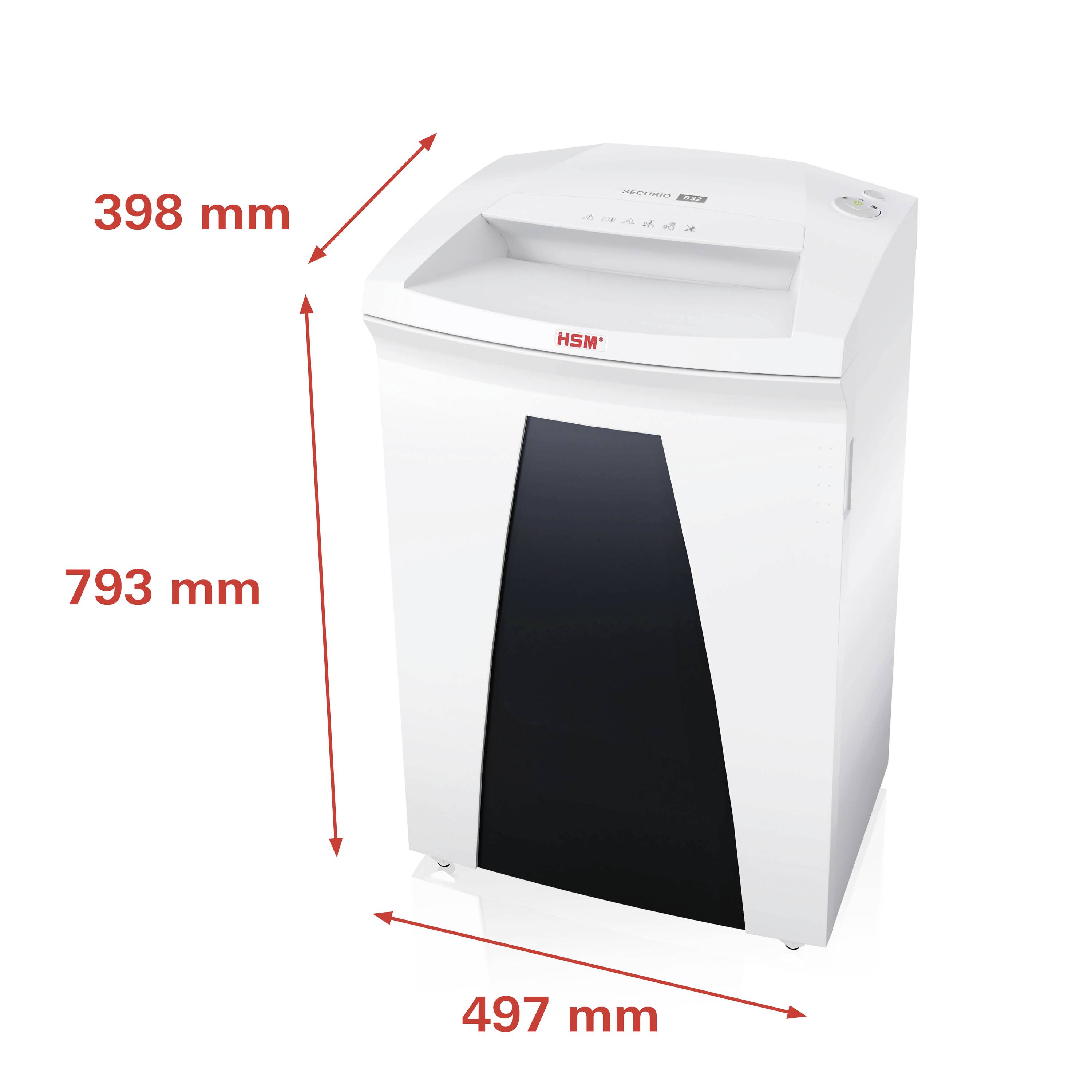 HSM SECURIO B32 Document shredder 11 sheet Particle cut 1.9 x 15 mm P-5 82 l Also shreds Staples, Paper clips, Credit ca-2