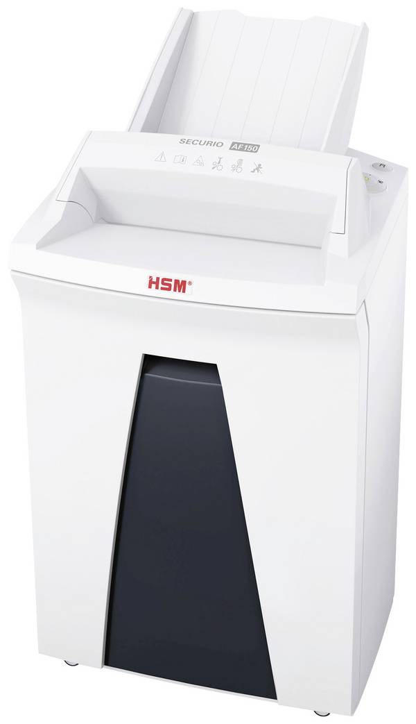 HSM SECURIO AF150 Autofeed Document shredder 7 sheet Particle cut 1.9 x 15 mm P-5 34 l Also shreds Staples, Paper clips, Credit cards