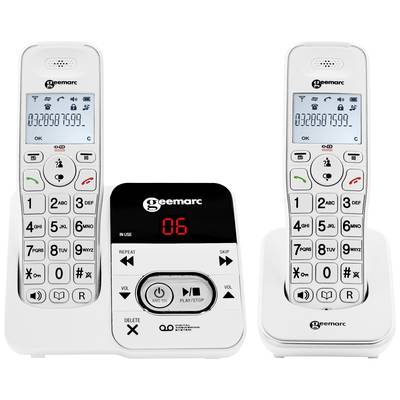 Geemarc AMPLIDECT 295-2 Cordless Big Button Answerphone Backlit White 