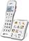 A white senior telephone with large buttons and photo storage function. The display reads 'GEEMARC'. Ideal for easy operation.