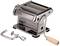 Manual metal pasta machine with hand crank and clamp for securing. Ideal for making fresh pasta at home.