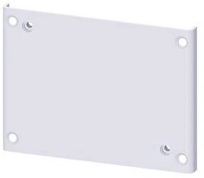 A rectangular, flat metal plate with four screw holes at the corners. Colour-neutral, without any other visible features.