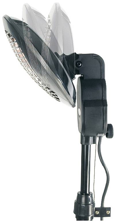 An adjustable halogen spotlight with a pivoting head and base, suitable for directional lighting at various angles.