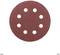 Circular grinding disc with sandpaper surface and eight symmetrically arranged holes. Suitable for grinding machines.