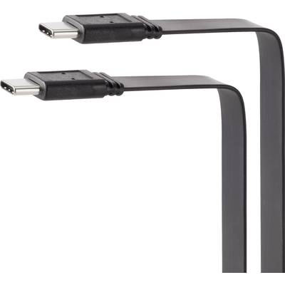 Renkforce USB cable USB 3.2 1st Gen (USB 3.0 / USB 3.1 1st Gen) USB-C® plug, USB-C® plug 0.50 m Black highly flexible RF