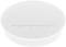 White, round acrylic magnet with embossed 'magnetoplan' logo.