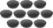 Ten round, black magnets with the 'magnoplan' inscription, evenly arranged in two rows.