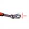 Ratchet spanner with orange handle; 15mm, marked in red.