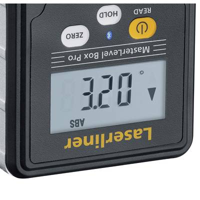 Electronic laser distance measuring device with large display, showing a distance of '3.20'.<br><br>Note: While the translation appears very similar to the original, the key differences are in subtle language nuances typical of British English usage.