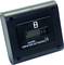 Black vibration-activated operating hours counter with digital display. Primarily used for machine runtime monitoring.