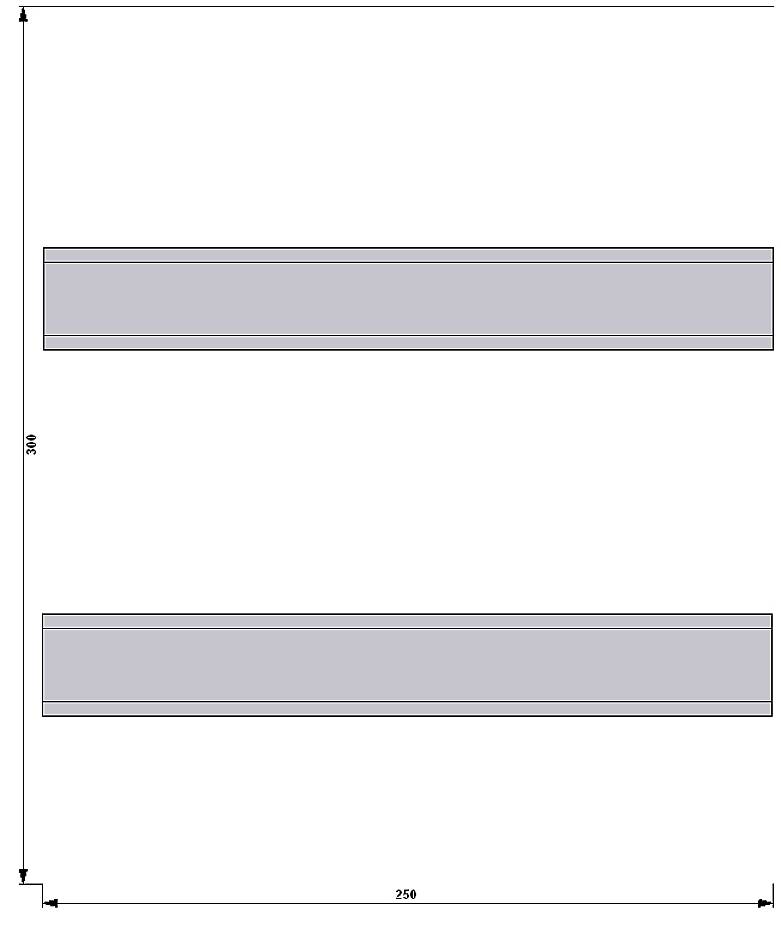 'Two grey bars, horizontally aligned, on a white background. Upper bar height: 150, lower width: 250.'