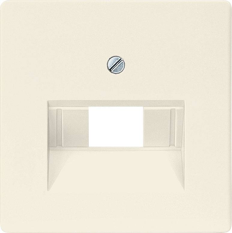A cream-coloured communication socket with cover, ideal for telephone or network connections.