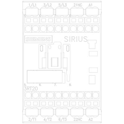 Siemens SIRIUS 3RT20 contactor circuit diagram, showing connection points and terminal designations, crucial for electrical wiring and installation.