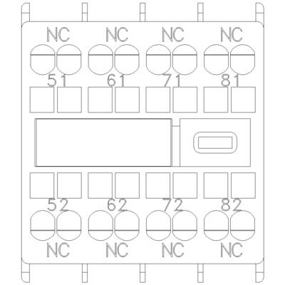 'Diagram of an electrical circuit with numbered terminals (5 to 8) and NC designation. Connection points and rectangular boxes visible.'