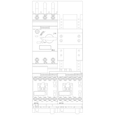 Technical drawing of a switchboard cabinet with switches and labels, showing electrical switching components and connections.