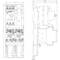 Technical drawing of an electrical switch and circuit details in front and side view, with dimensional specifications.