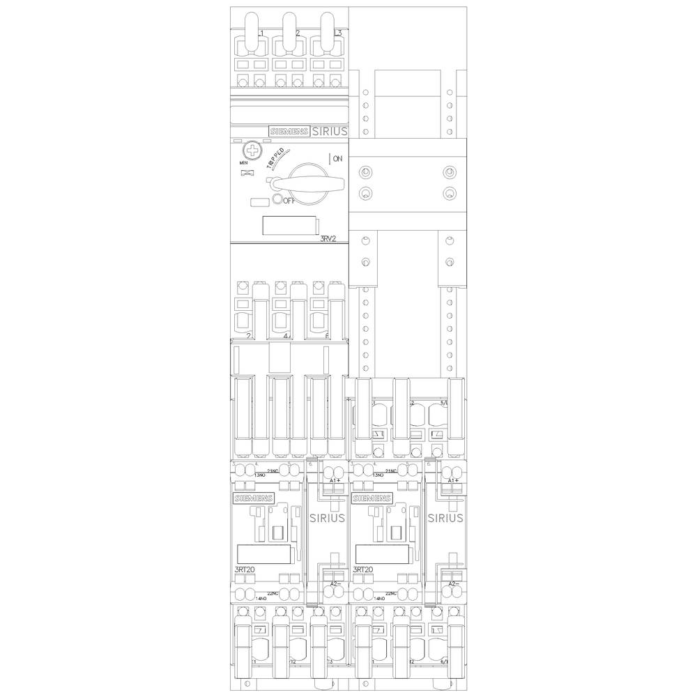 A circuit diagram shows the arrangement of various electrical components and circuits in a control cabinet.