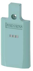A turquoise keyring with a 'SIEMENS' logo and three metallic contacts underneath.