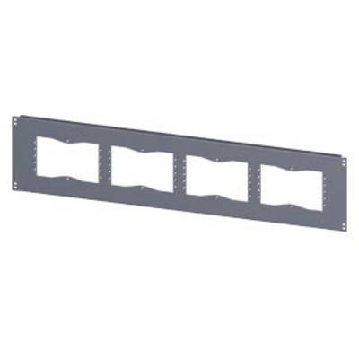'Metal frame with four rectangular cutouts, possibly intended for device installation.'