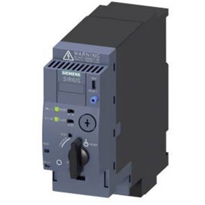 'Image of a Siemens Sirius switching device in a black enclosure with operating controls and LED indicators at the front. Warning notices visible at the top.'
