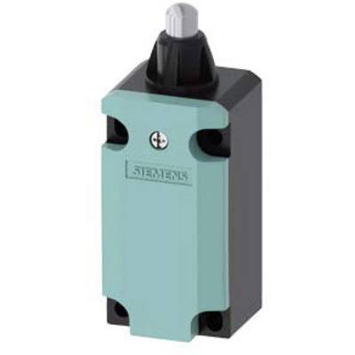 A rectangular, turquoise switch with the word 'Siemens' printed on the front and a rotary knob on the top.