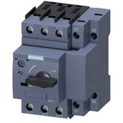 A blue Siemens electrical switch/contactor with multiple connections. The main view shows the on/off switch at the front.