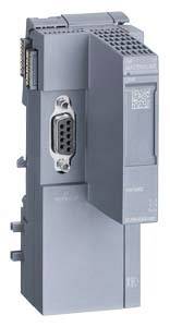 Industrial device in grey with multiple plug connections, including a 9-pin connector. Used in automation systems.