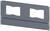 Metal plate with two rectangular cut-outs, suitable for mounting on an electronic equipment rack.