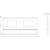 Drawing of a rectangular metal profile with two large cutouts, dimensions: width 782 mm, height 302 mm, depth 21.5 mm.