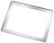 Metallic tensioning frame with a rectangular opening, commonly used in printing or screen printing applications.