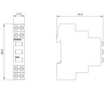 20 A 3 NO control switch 1 lamp 230 V with auxiliary current switch 1 NO + 1 NC