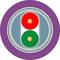Red and green light in an oval frame within a decorative circle; symbolises traffic light system or decision-making.